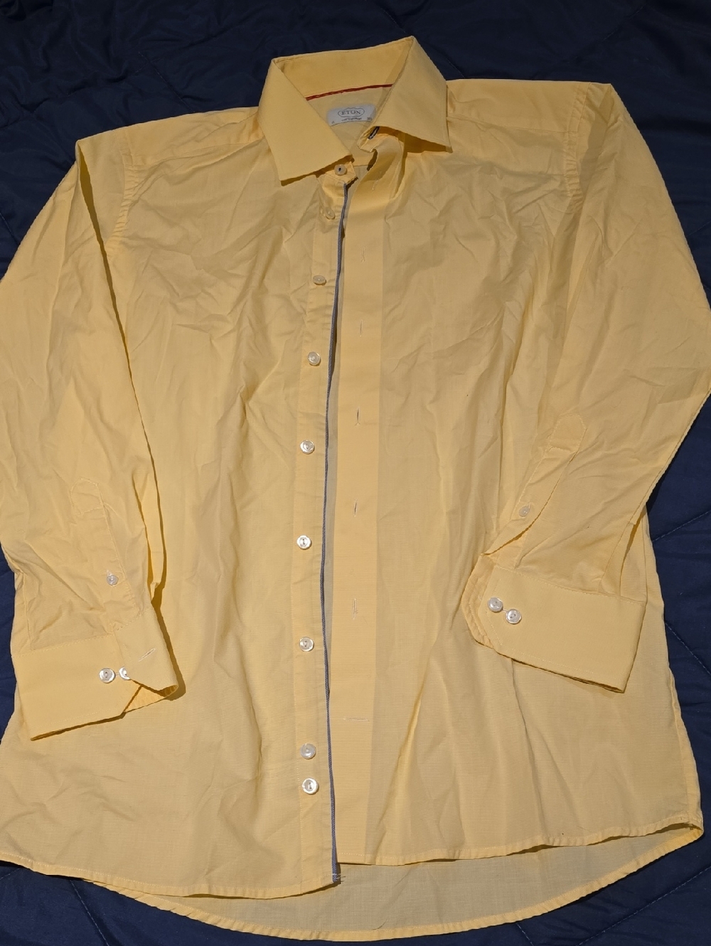 Eton Light Yellow Dress Shirt with Subtle Texture